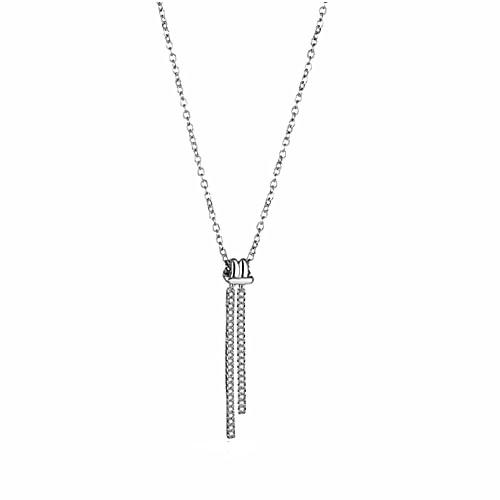 Y type design twist double verticle bar pendant diamonds necklace